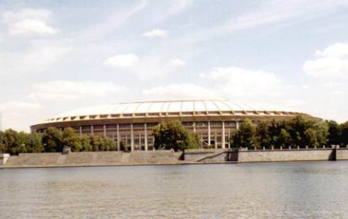 Stadion Luschniki - von der Moskwa aus gesehen